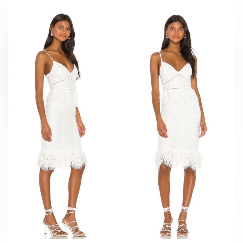 NEW LOVERS +‎ FRIENDS Wanderlust White Lace Midi Dress Size Small